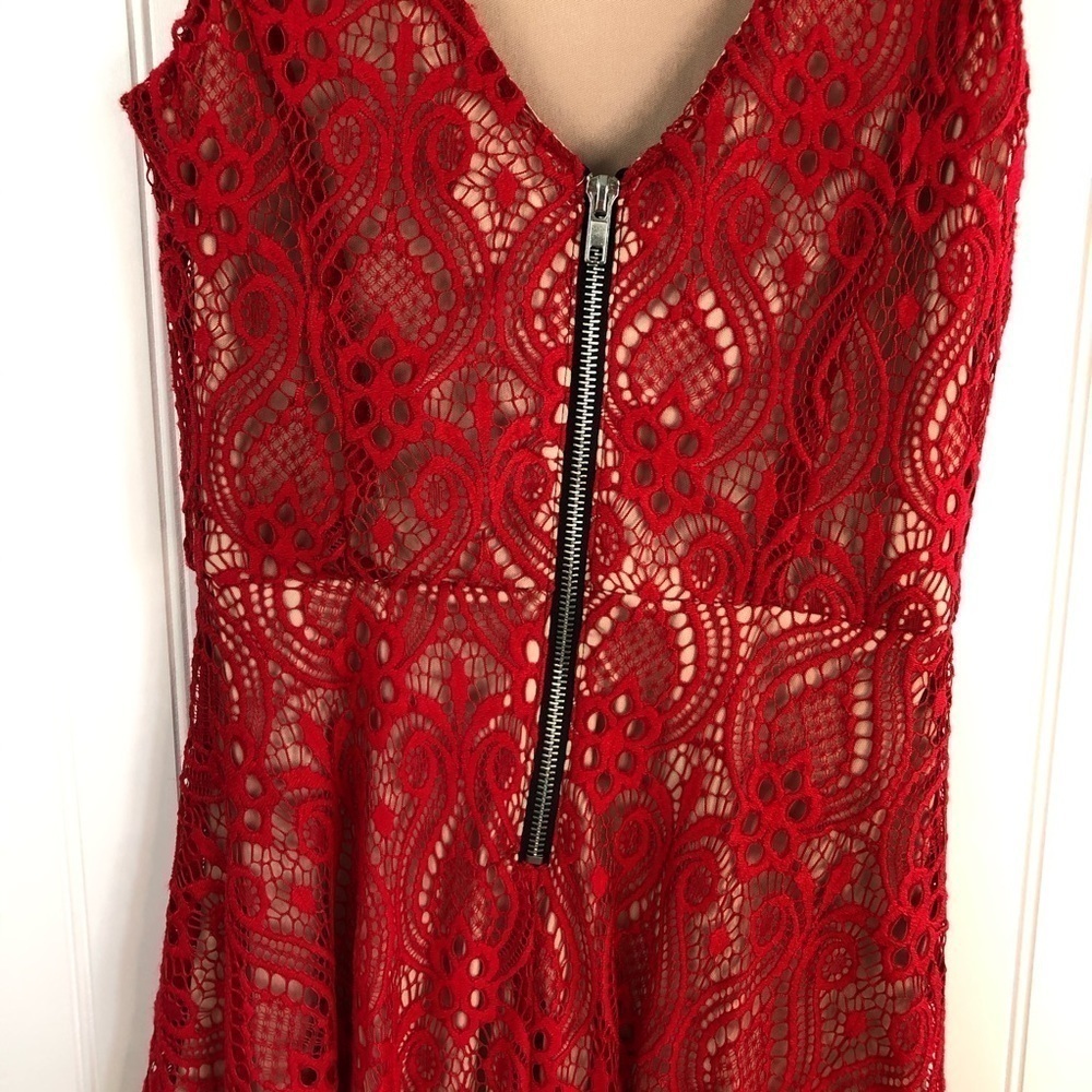 Speechless Red Lace Fit and Flare Dress Sz XS - Picture 4 of 14